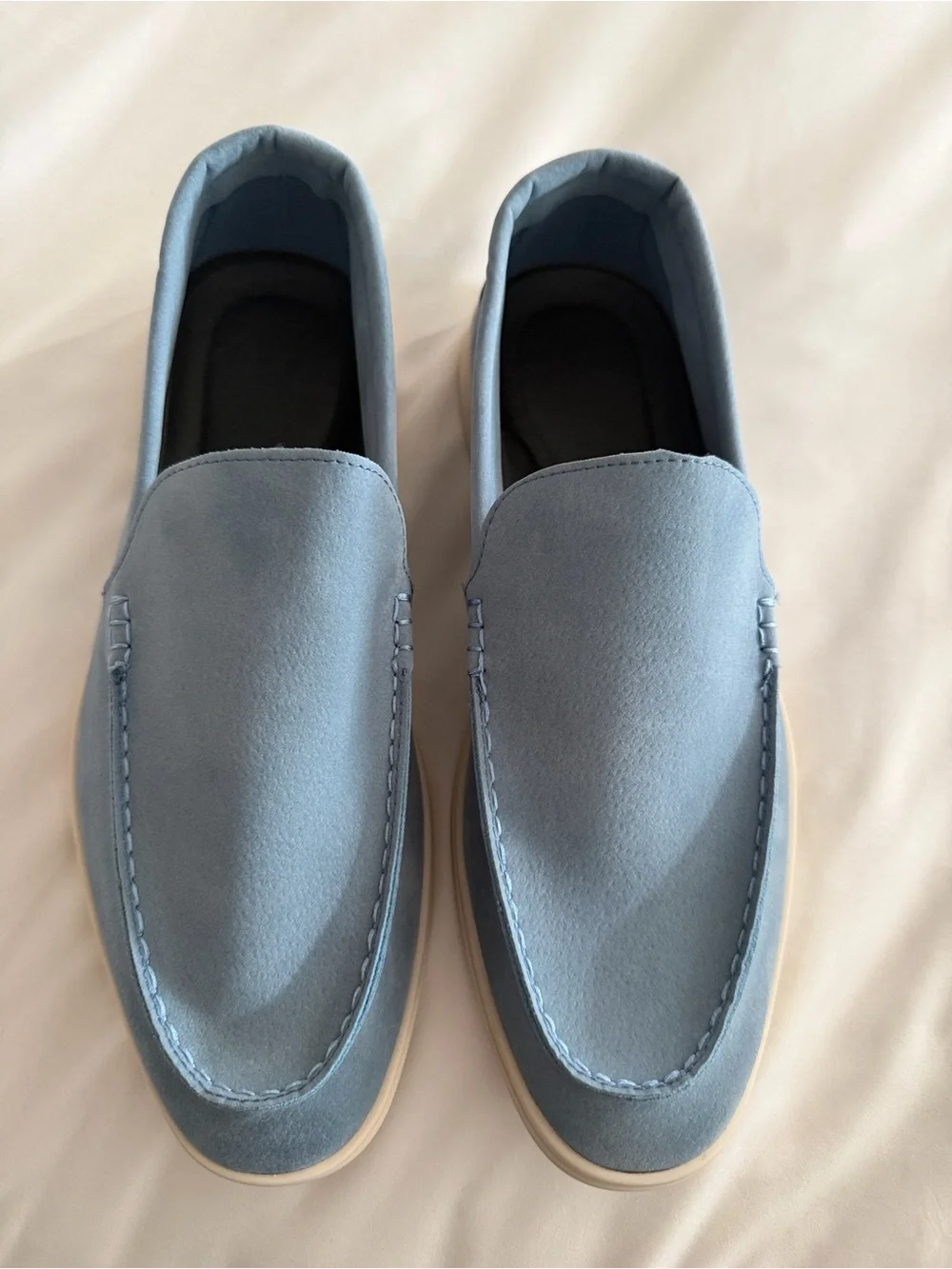 Men's faux Suede Slip-On Loafers in Powder Blue